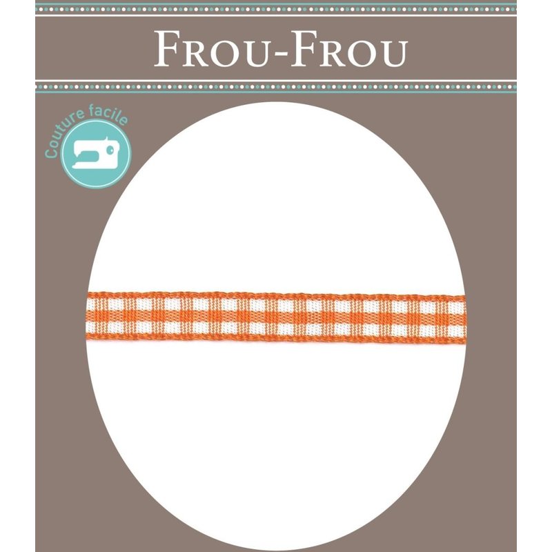 Ruban vichy 6 mm orange - Frou Frou - Mondial Tissus