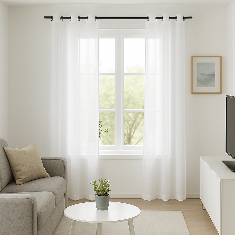 Voilage Enzo blanc 140x240 cm - MT - Mondial Tissus