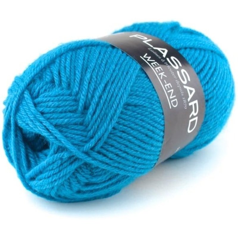 Pelote de fil à tricoter Week-end bleu electrique - Plassard - Plassard - Mondial Tissus