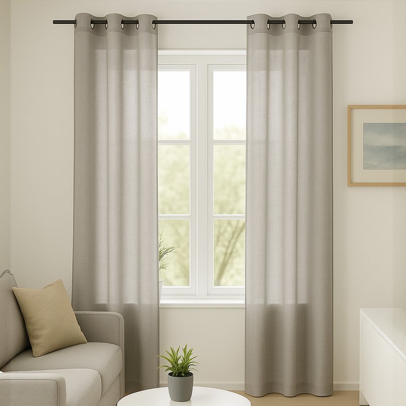 Voilage Enzo gris clair 140x240 cm - MT - Mondial Tissus