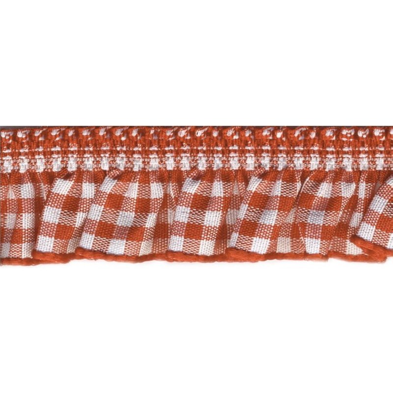 Ruban élastique froncé vichy rouge blanc 20 mm - Mondial Tissus