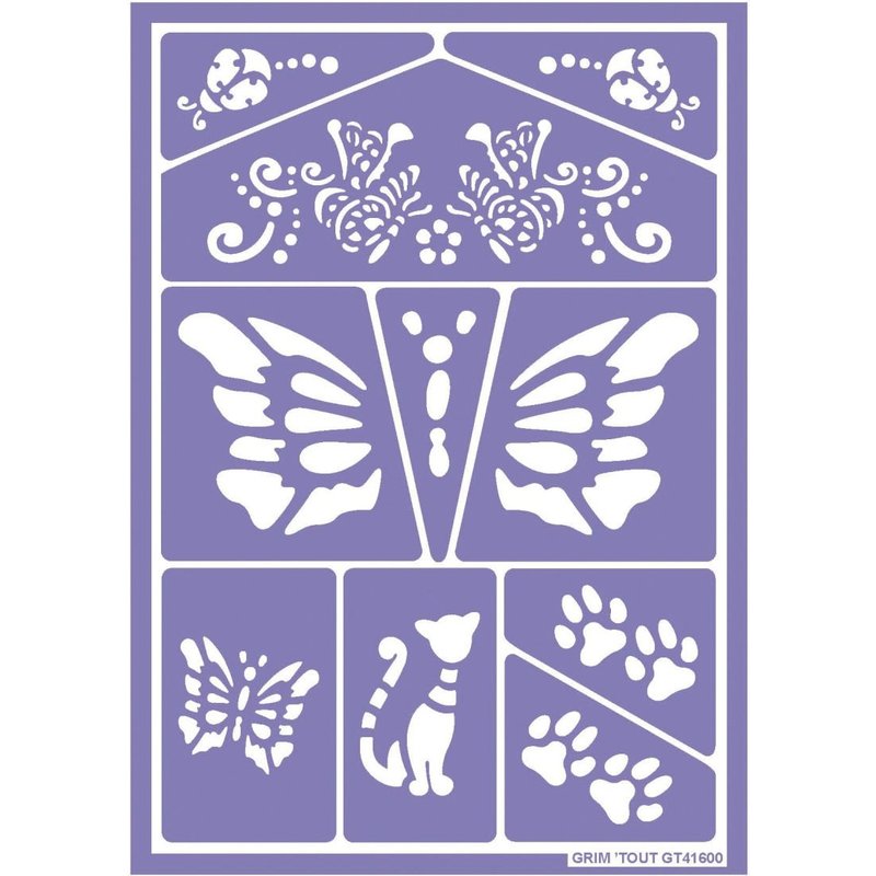 Pochoir de maquillage pour enfant Chats et Papillons - Mondial Tissus
