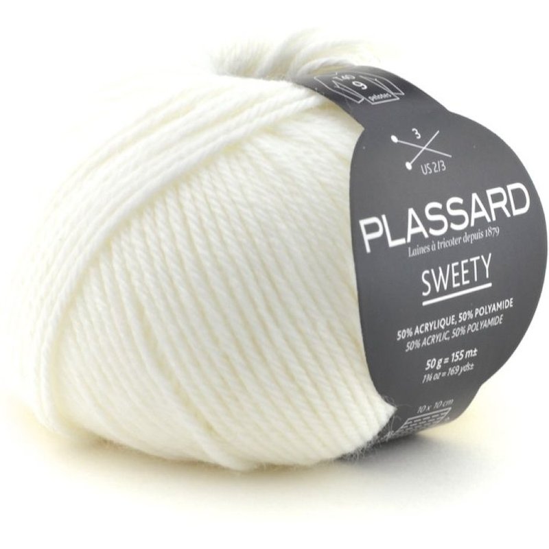 Pelote de fil à tricoter Sweety blanc cassé - Plassard - Plassard - Mondial Tissus