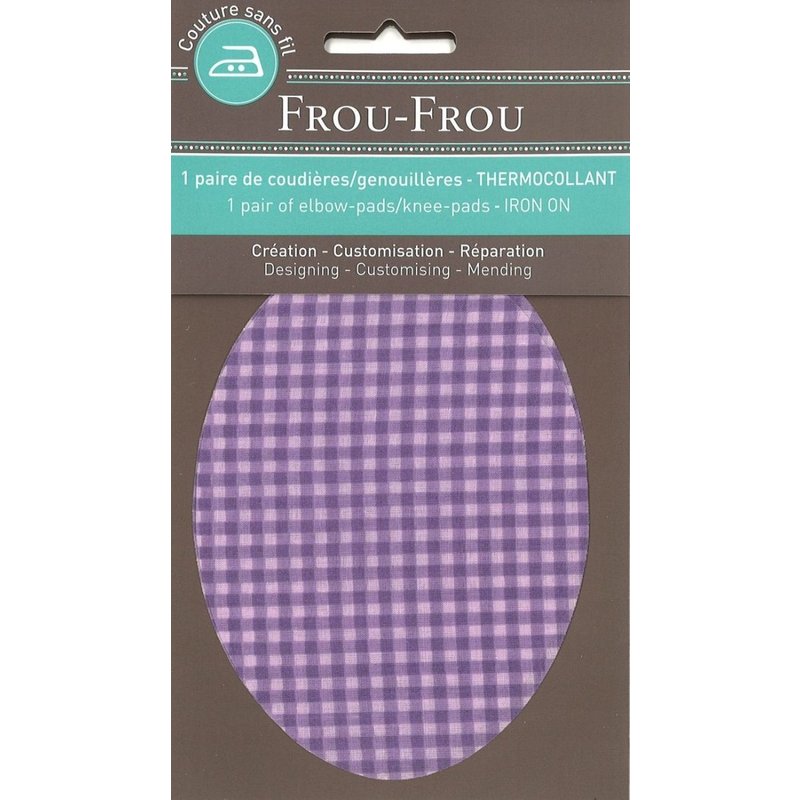 Thermocollant genou/coude vichy lavande 8.8x12.1cm - Frou Frou - Mondial Tissus