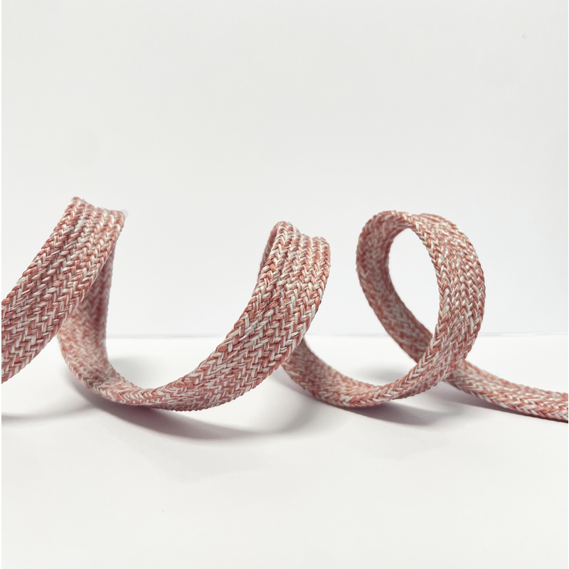 Cordon plat chiné 12 mm rose - Mondial Tissus