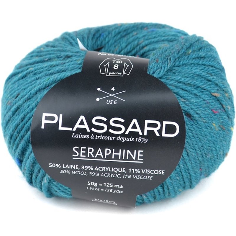 Pelote de fil à tricoter Séraphine bleu - Plassard - Plassard - Mondial Tissus