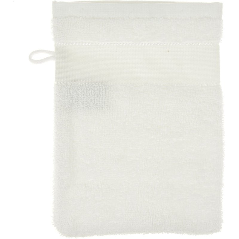 Gant de toilette à broder blanc - MT - Mondial Tissus