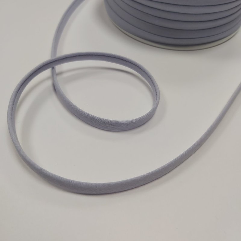 Cordon spaghetti uni coton 7 mm violet pastel - Mondial Tissus