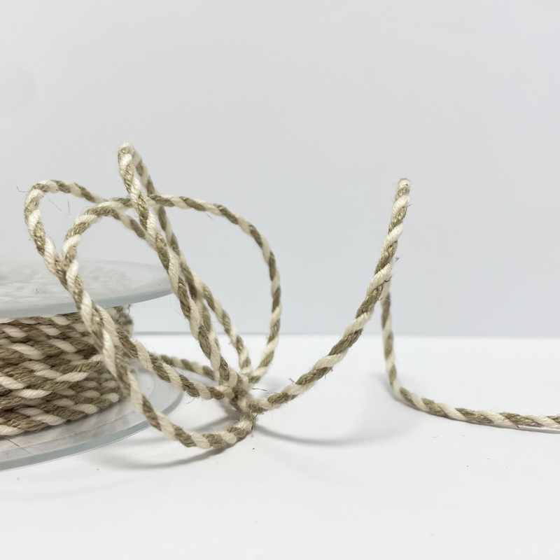 Cordon torsadé 2mm crème - Mondial Tissus