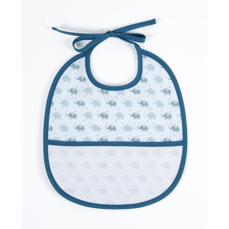 Bavoir à broder éléphant bleu 6 mois - Mondial Tissus
