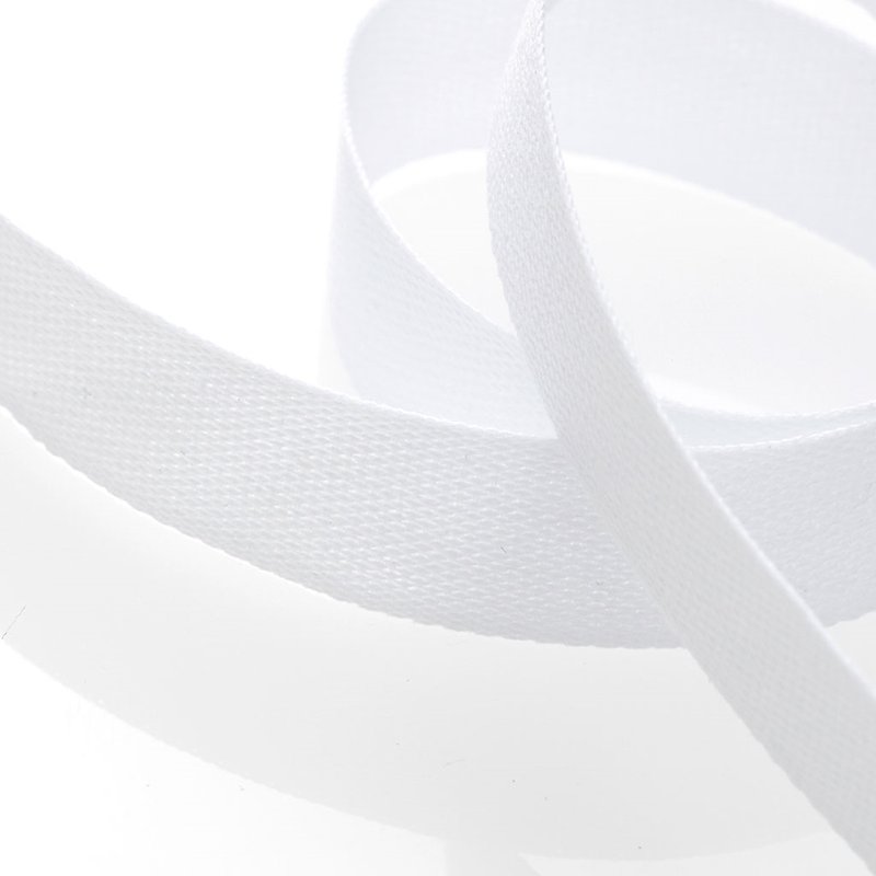 Ruban sergé coton - Blanc - MT - Mondial Tissus