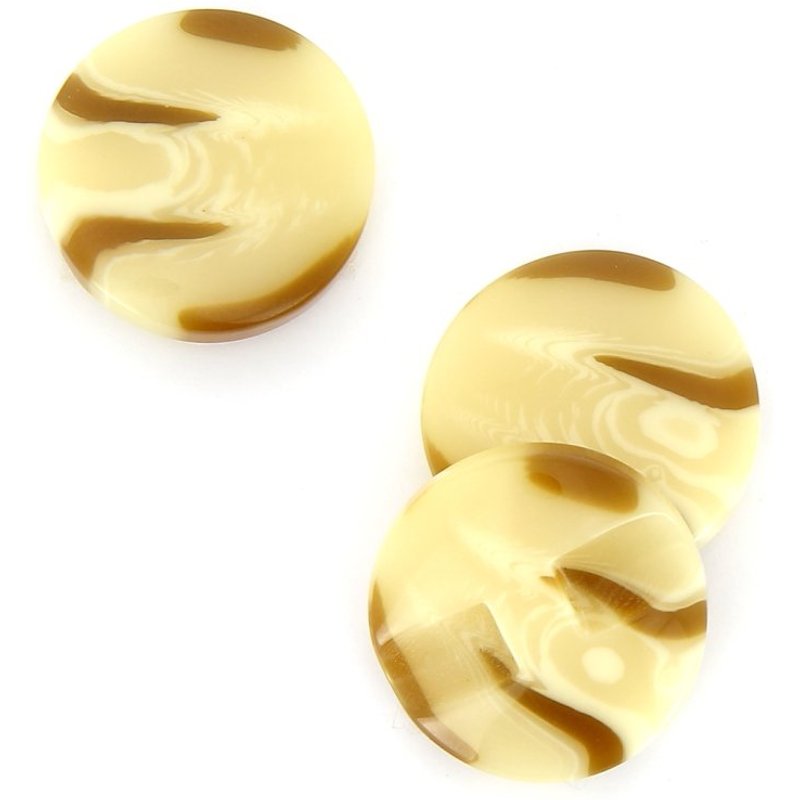 Boutons marbrés créme et marron 22mm - MT - Mondial Tissus
