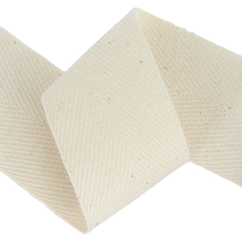 Ruban sergé coton crème 40mm - Mondial Tissus