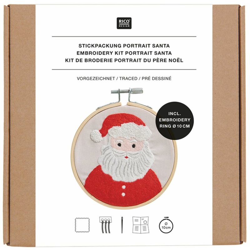 Kit Broderie - Portrait du Père-Noël - Rico Design - Rico Design - Mondial Tissus
