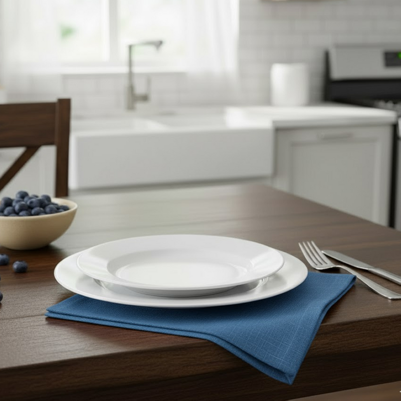 Serviette de table Essentiel bleue - MT - Mondial Tissus