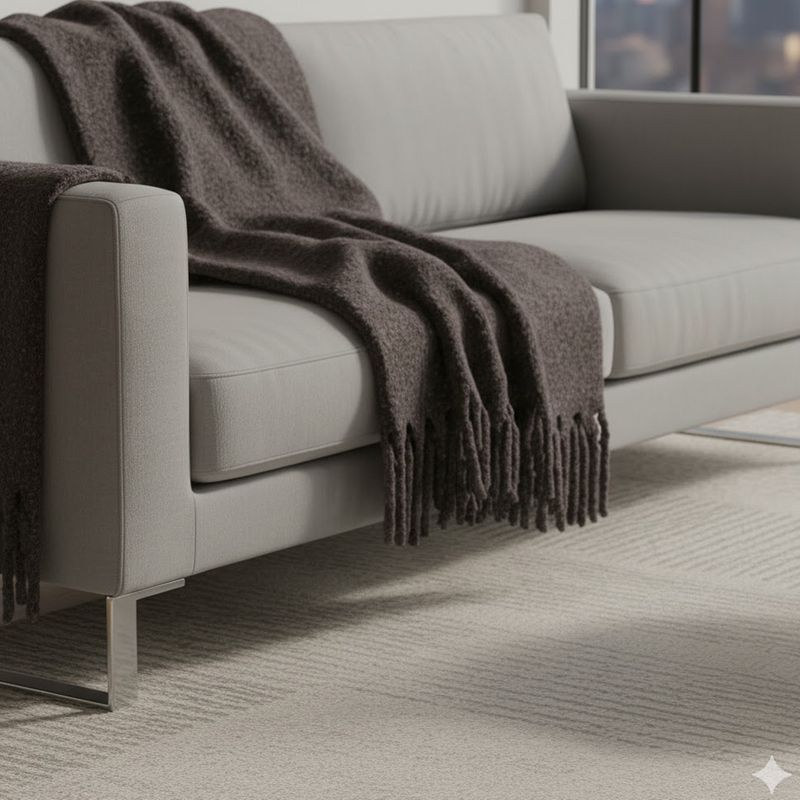 Plaid moucheté anthracite 130 x 170 cm - MT - Mondial Tissus