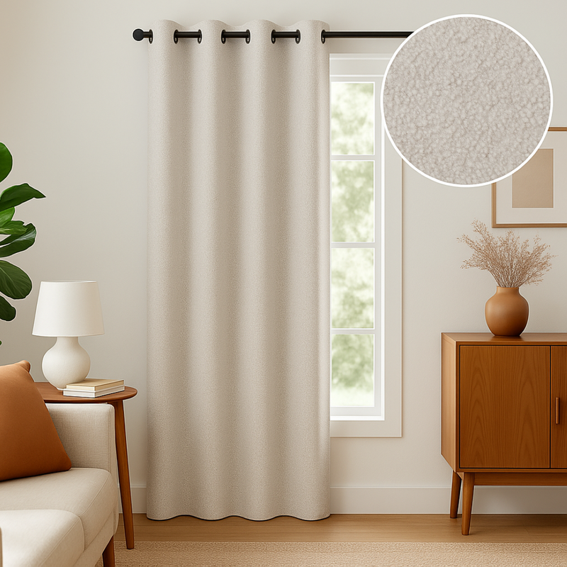 Rideau relief Seattle écru 140x240 cm - MT - Mondial Tissus