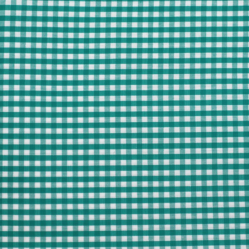 Tissu Popeline Coton mercerise motif vichy 3 mm emeraude - Mondial Tissus