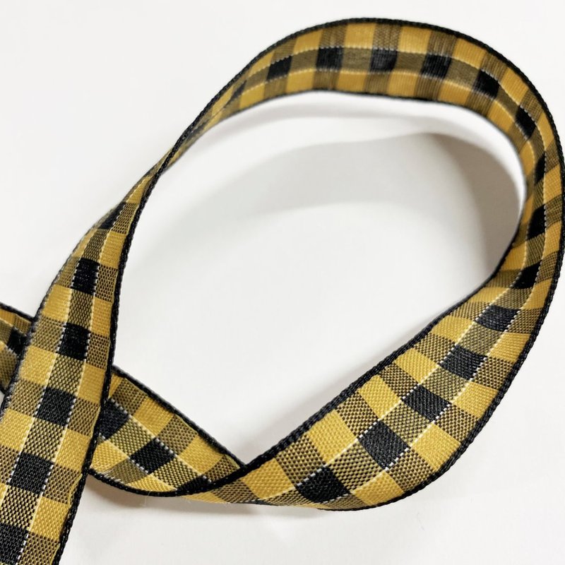 Ruban vichy jaune et noir 16 mm - Frou Frou - Mondial Tissus