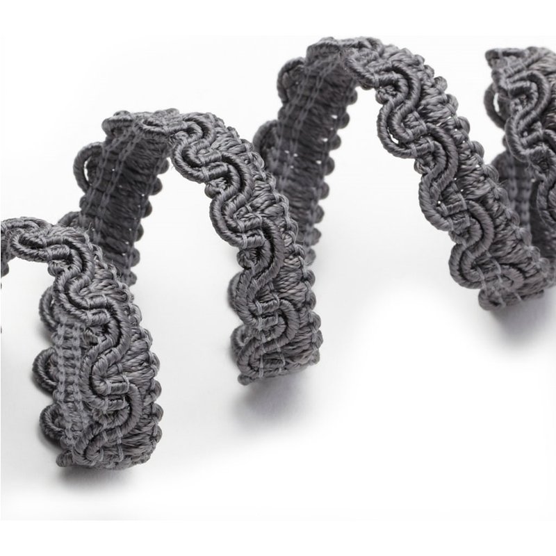 Galon lézarde brillant gris 11 mm - Mondial Tissus