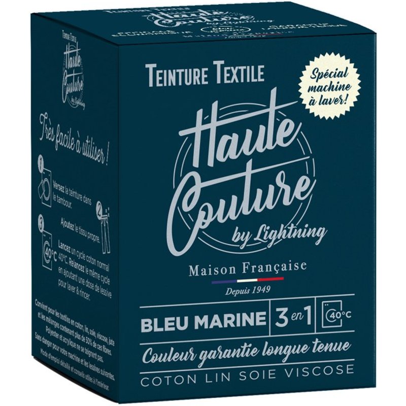Teinture textile Haute Couture bleu marine - Mondial Tissus
