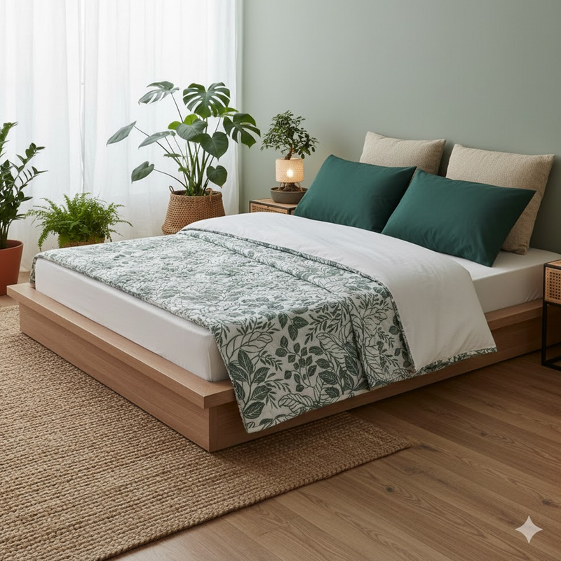 Boutis feuillage bicolore 230x250cm - MT - Mondial Tissus