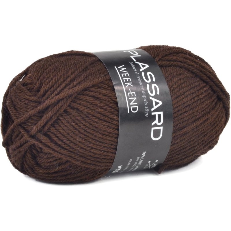 Pelote de Laine Week-End-85 chocolat 125 m - Plassard - Plassard - Mondial Tissus