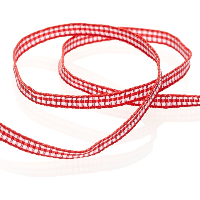 Ruban mini vichy - Rouge - Mondial Tissus