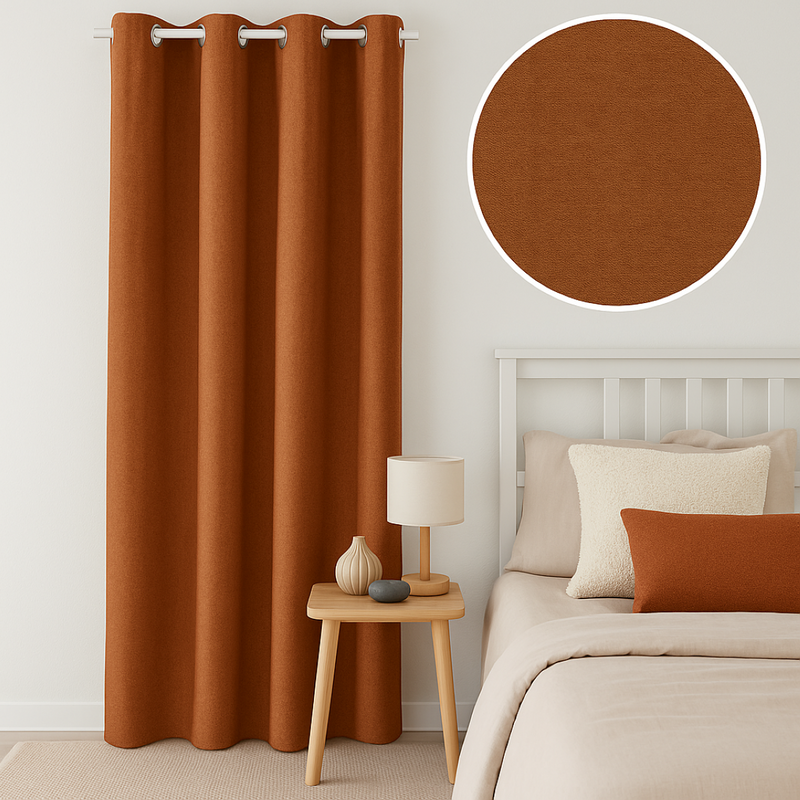 Rideau occultant souple Diva marron 140 x 250 cm - MT - Mondial Tissus