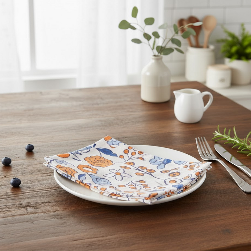 Lot de 4 serviettes petit dejeuner - MT - Mondial Tissus