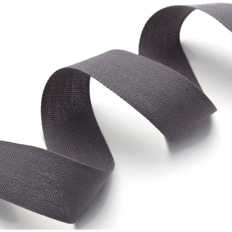 Ruban polyester coton Gris foncé 25 mm - MT - Mondial Tissus