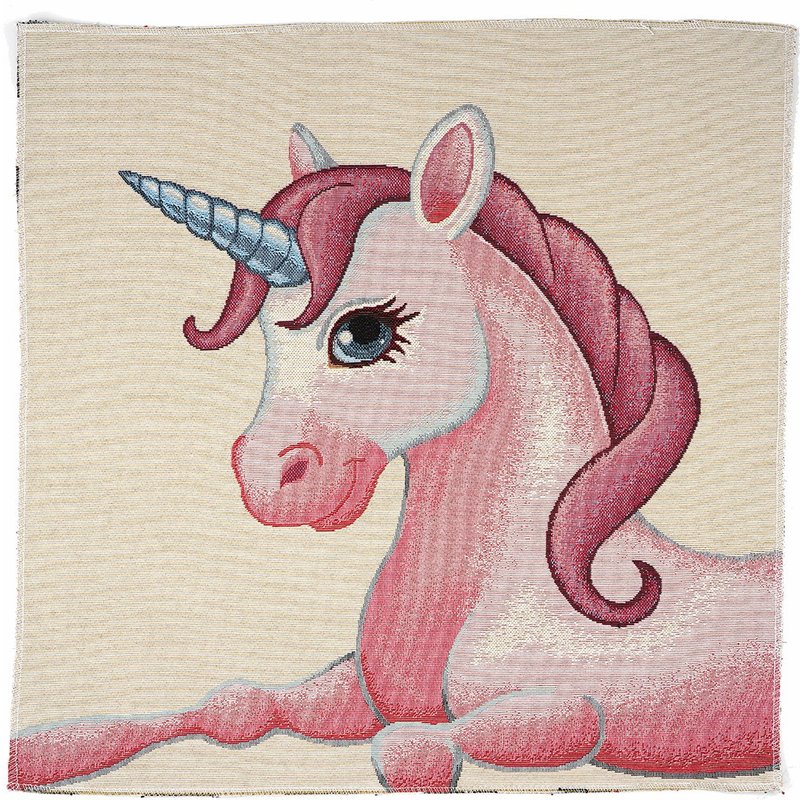 Carré de tissu jacquard licorne - Mondial Tissus