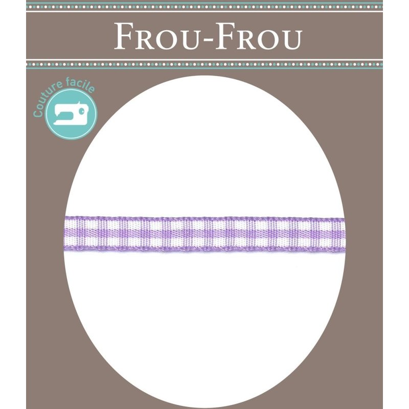 Ruban vichy 6 mm lilas - Frou Frou - Mondial Tissus