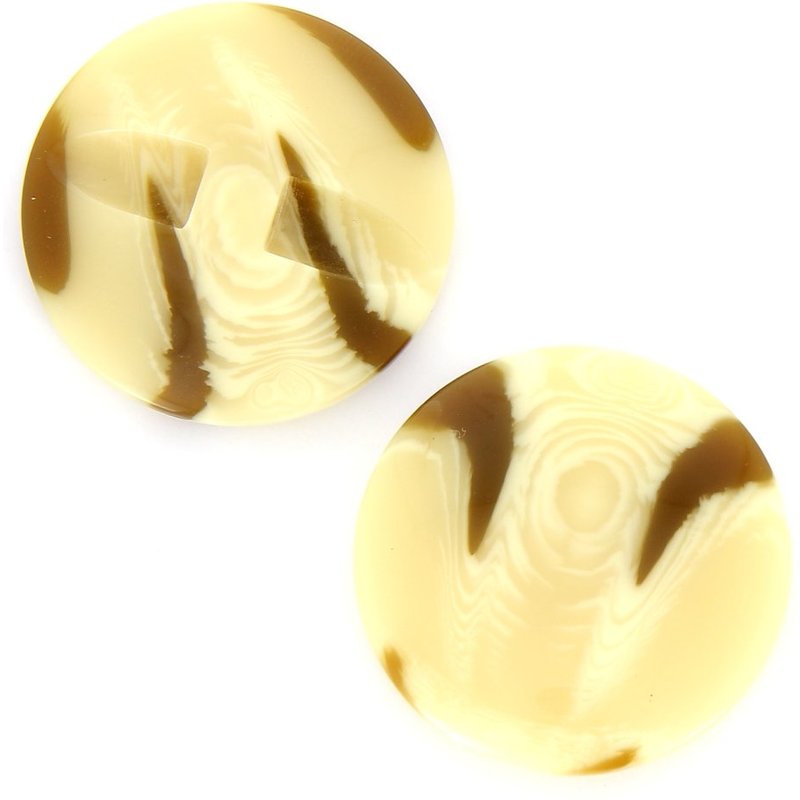 Boutons marbrés crème et marron 34mm - MT - Mondial Tissus