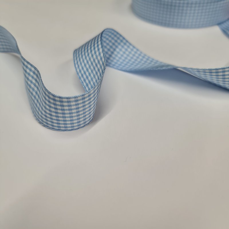 Ruban vichy 25 mm bleu azur - Frou Frou - Mondial Tissus