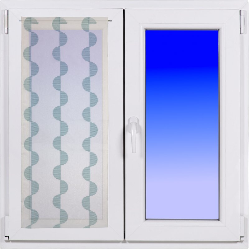 Paire vitrages demi sphère aqua 60x120cm - MT - Mondial Tissus