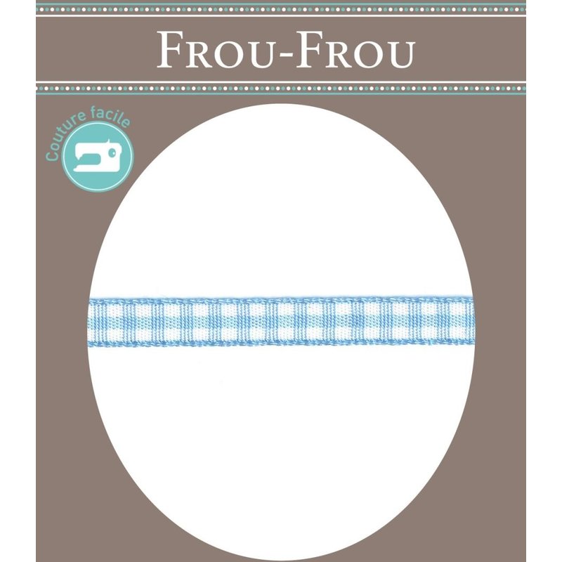 Ruban vichy 6 mm azur - Frou Frou - Mondial Tissus