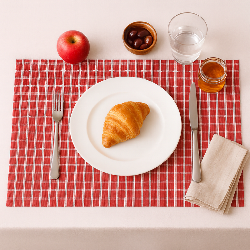 Set de table vinyl 30x45 vichy rouge - Mondial Tissus