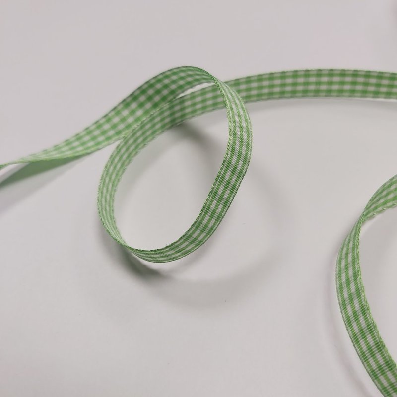 Ruban vichy 10 mm vert pomme - Mondial Tissus