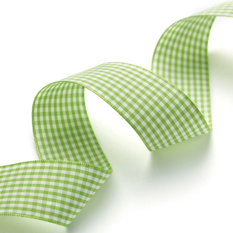 Ruban vichy vert pomme 25 mm - Frou Frou - Mondial Tissus