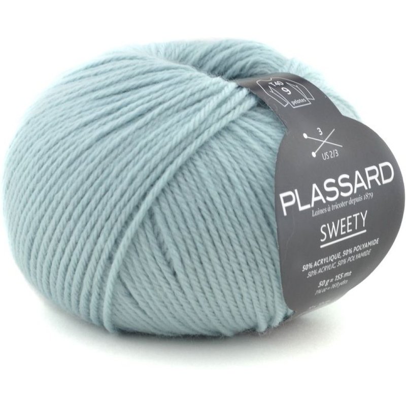 Pelote de fil Ă tricoter Sweety bleu moyen - Plassard - Plassard - Mondial Tissus