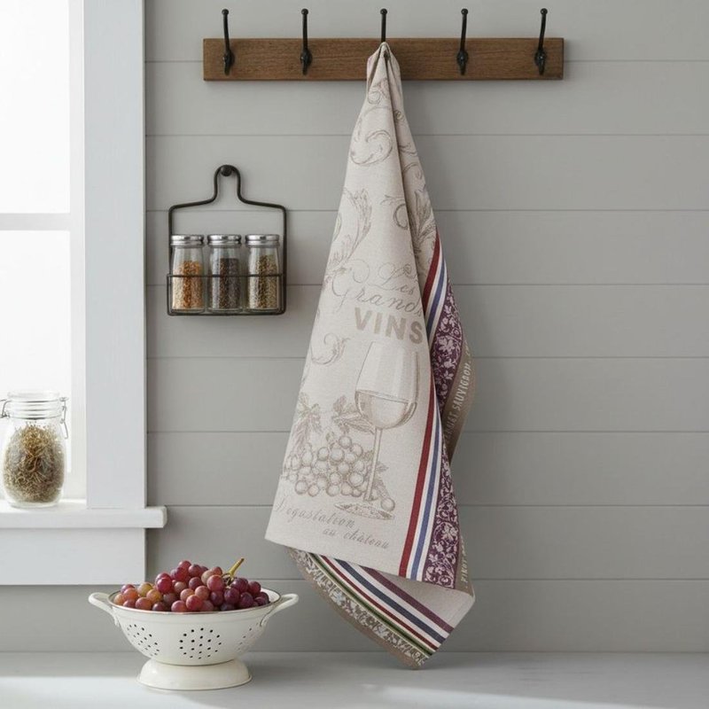 Torchon jacquard vignoble - Mondial Tissus