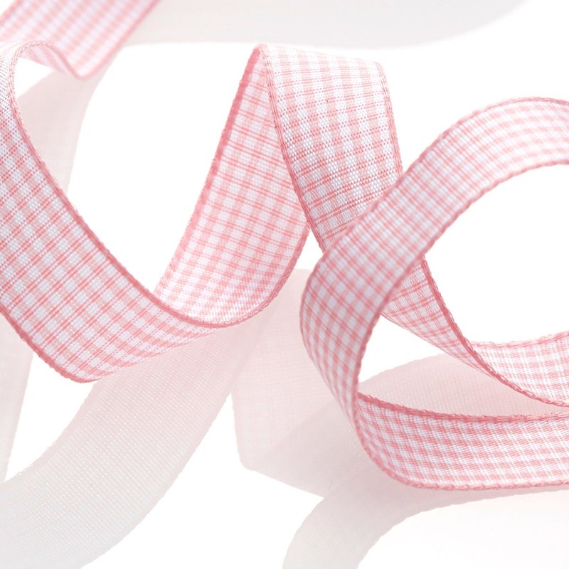 Ruban mini vichy - Rose - Mondial Tissus