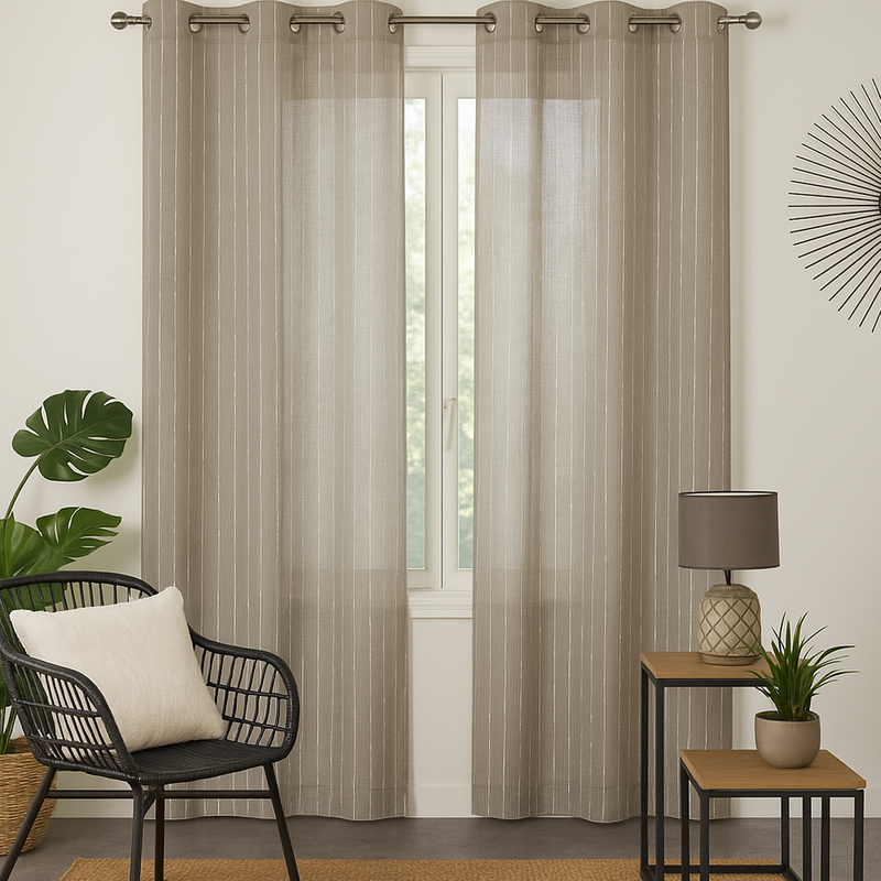 Voilage lime naturel 140 x 260 - MT - Mondial Tissus