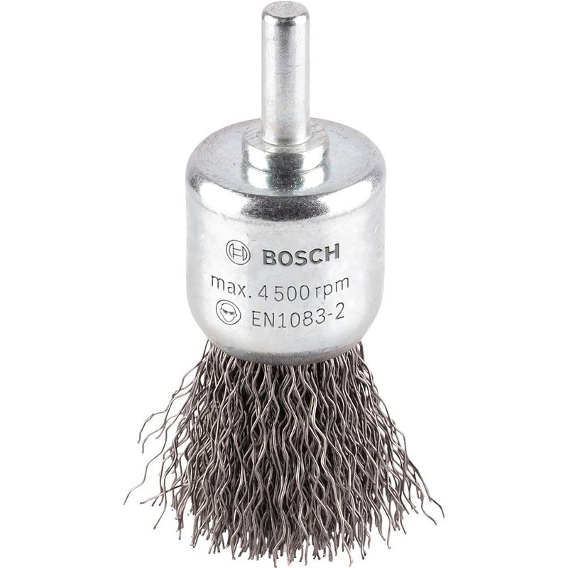Bosch PRO 0.3mm Crimped Steel Wire Pencil Brush 25mm 6mm Shank