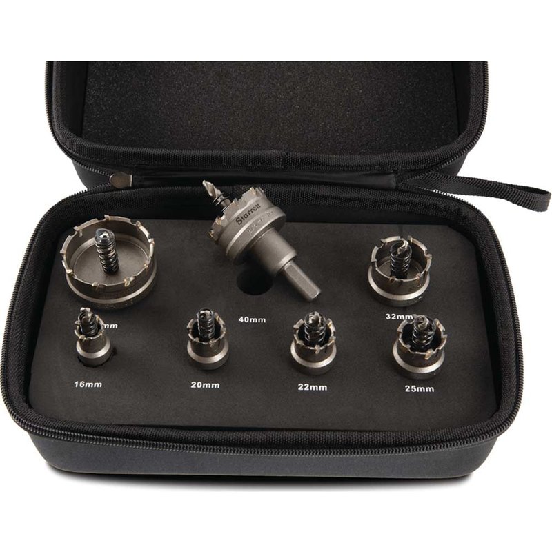 Starrett KSM07001 7 Piece TCT Stainless Steel Hole Saw Set