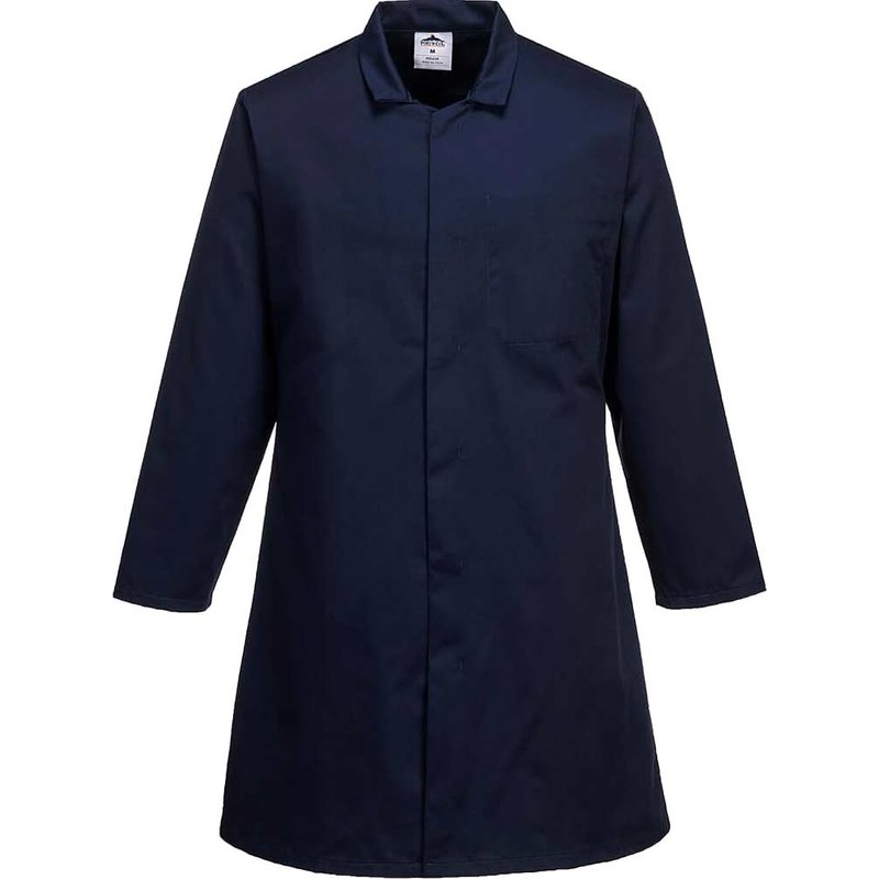 Portwest Mens Single Pocket Food Coat Navy L