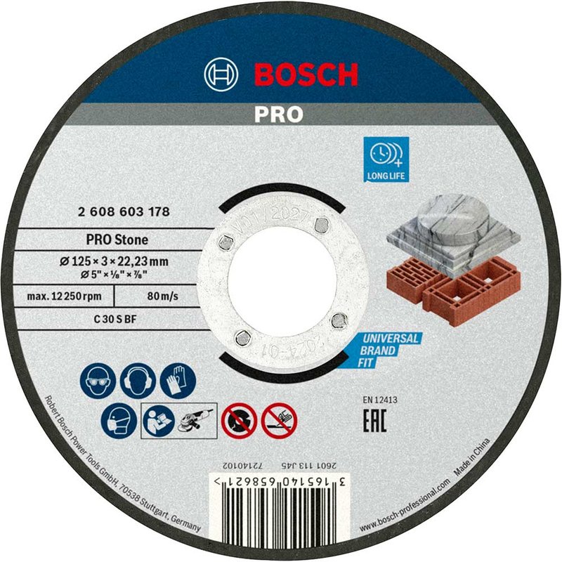 Bosch PRO Stone Cutting Disc 125mm 3mm 22mm