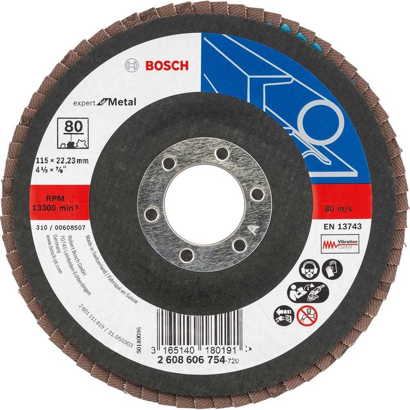 Bosch EXPERT X551 for Metal Angled Flap Disc 115mm 120g Pack of 1