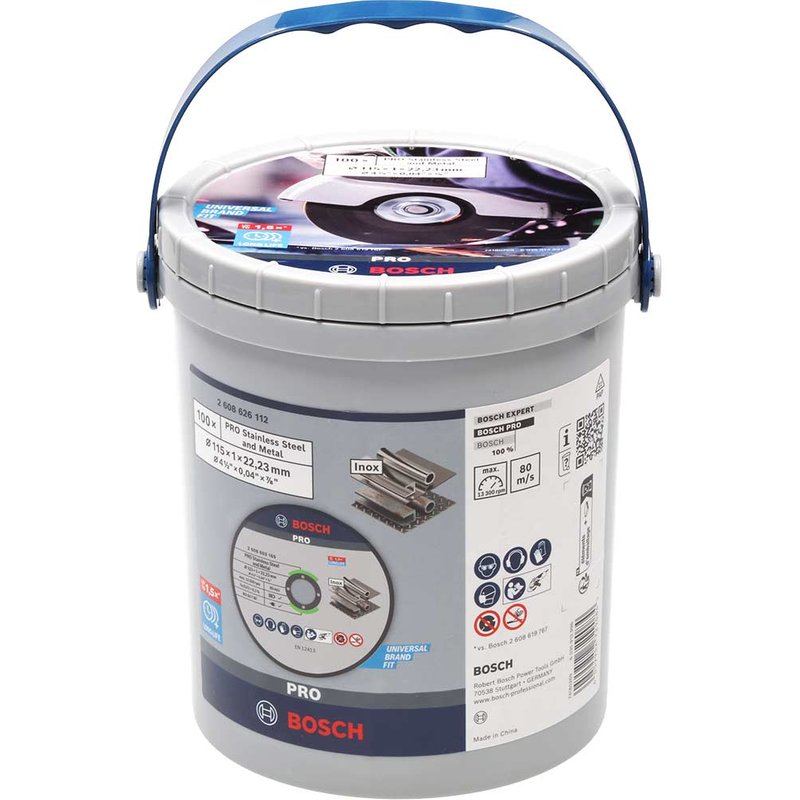 Bosch PRO Thin INOX Stainless Steel Cutting Disc Bulk Pack 115mm Pack of 100